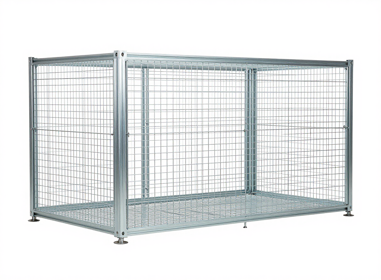 Complete assembled wire mesh container