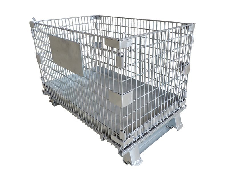 Galvanized pallet cage — heavy-duty galvanized wire container