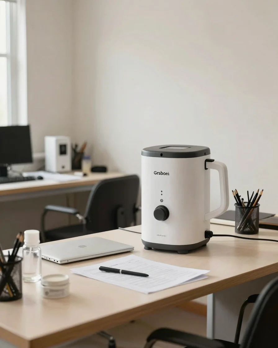 Editorial daylight photograph of a clean, organized working space